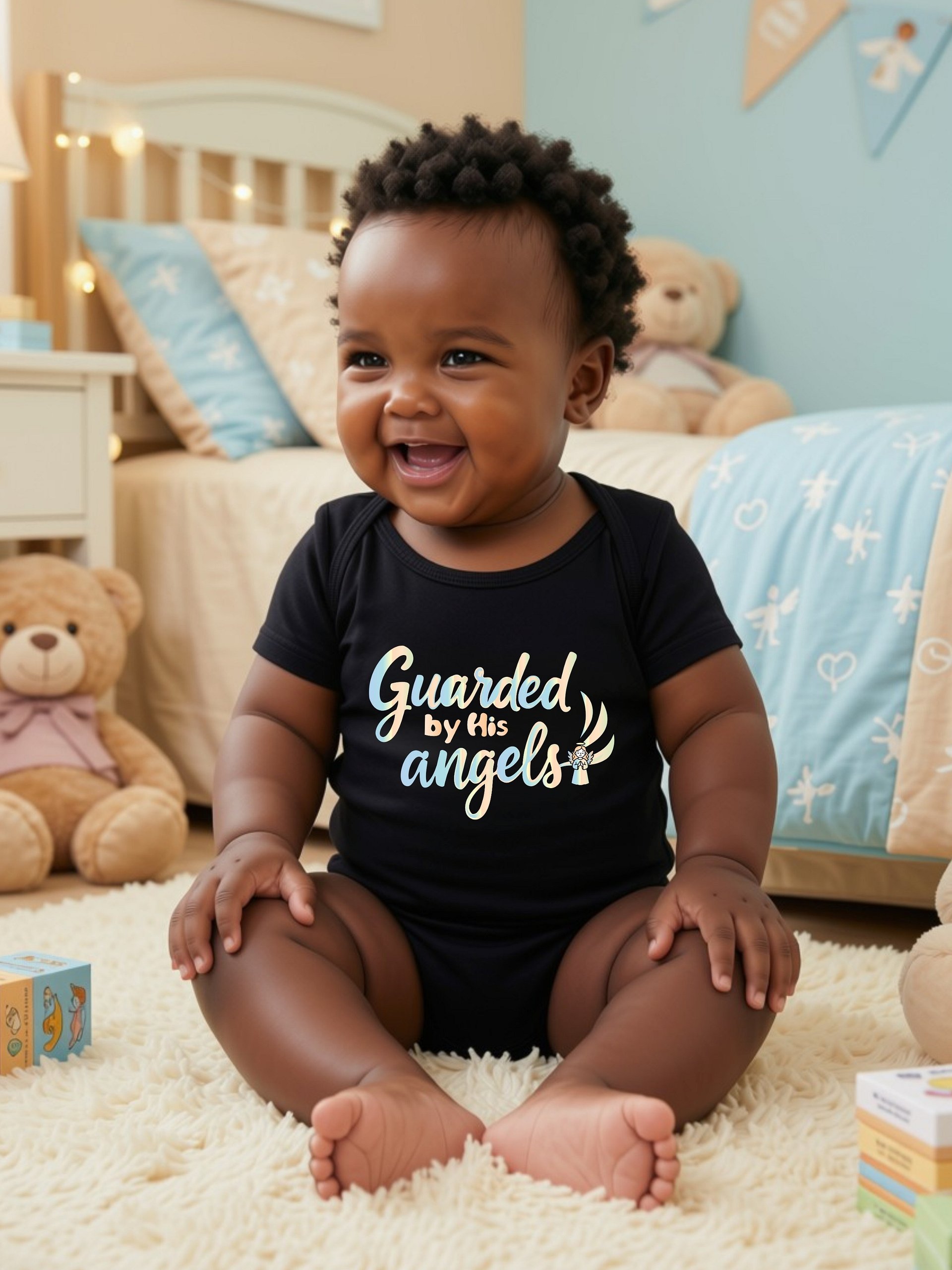 Guarded by His Angels Baby Bodysuit product image (1)