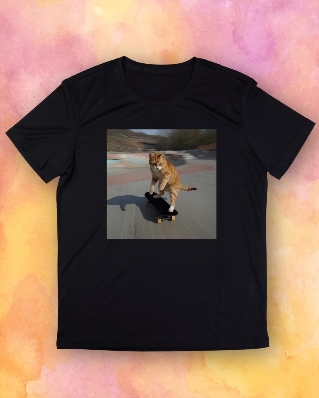Cat Skateboarding T-Shirt product image (1)