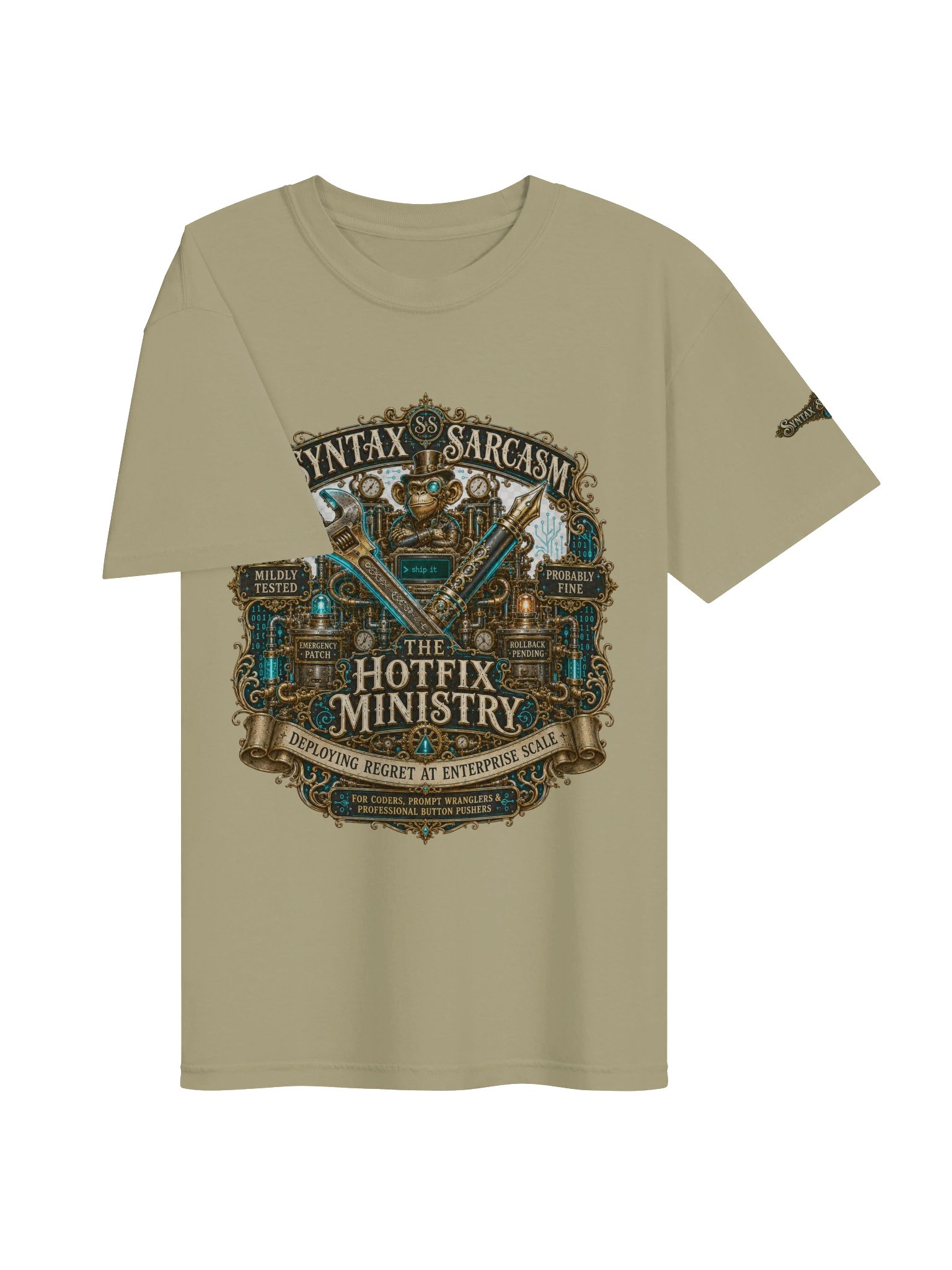 Syntax & Sarcasm Hotfix Ministry Heavyweight Coding T-Shirt product image (83)
