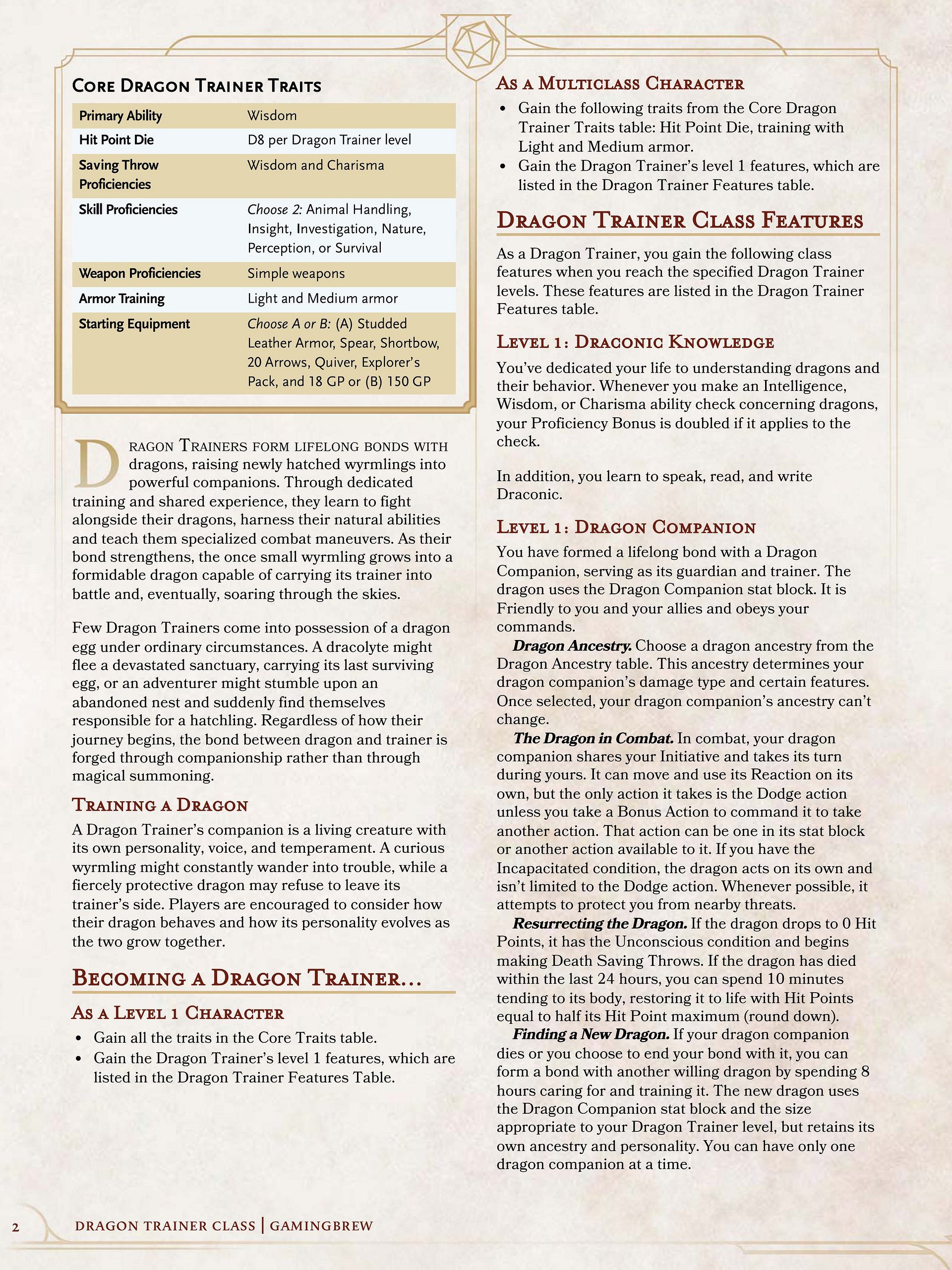 Dragon Trainer 5E & 5.5E Class product image (3)