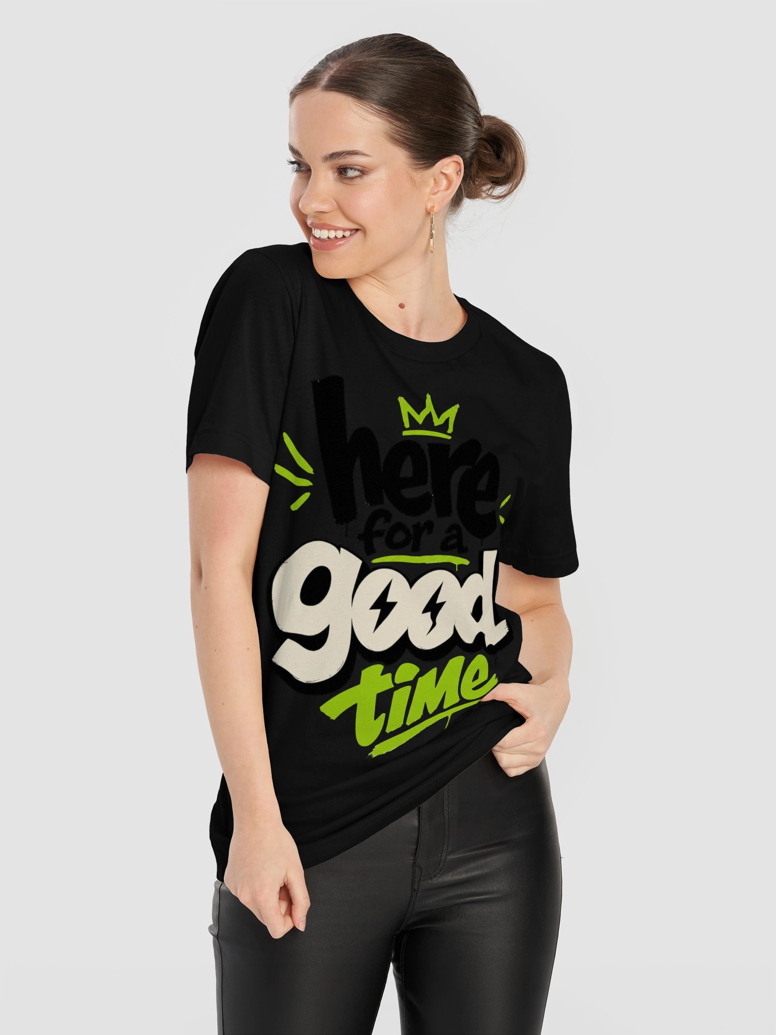 Here for a Good Time Neon Quote Tee product image (114)