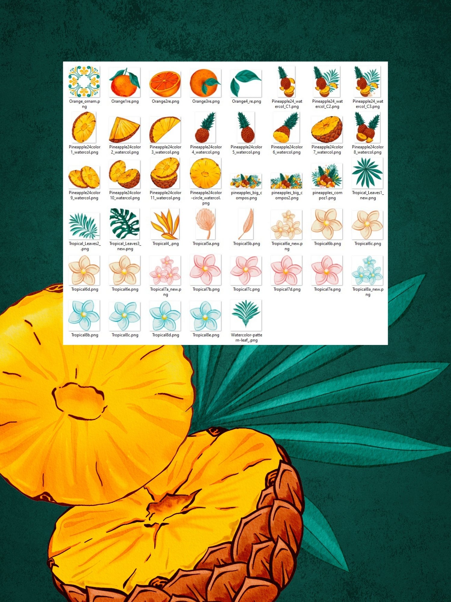 Tropical Pineapples Clipart product image (6)