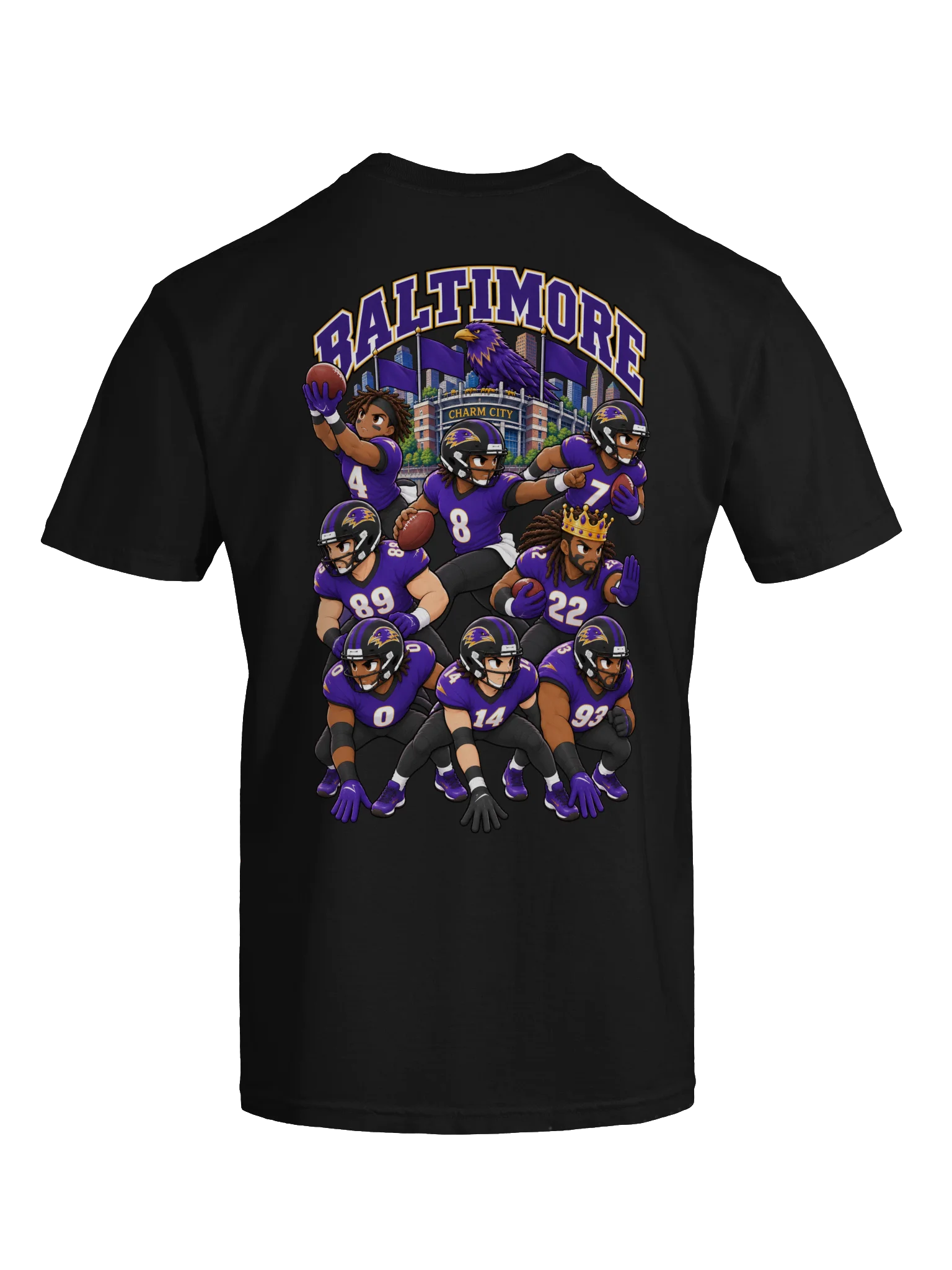 Baltimore Football 2026 Animated Player Back Print T-Shirt product image (11)