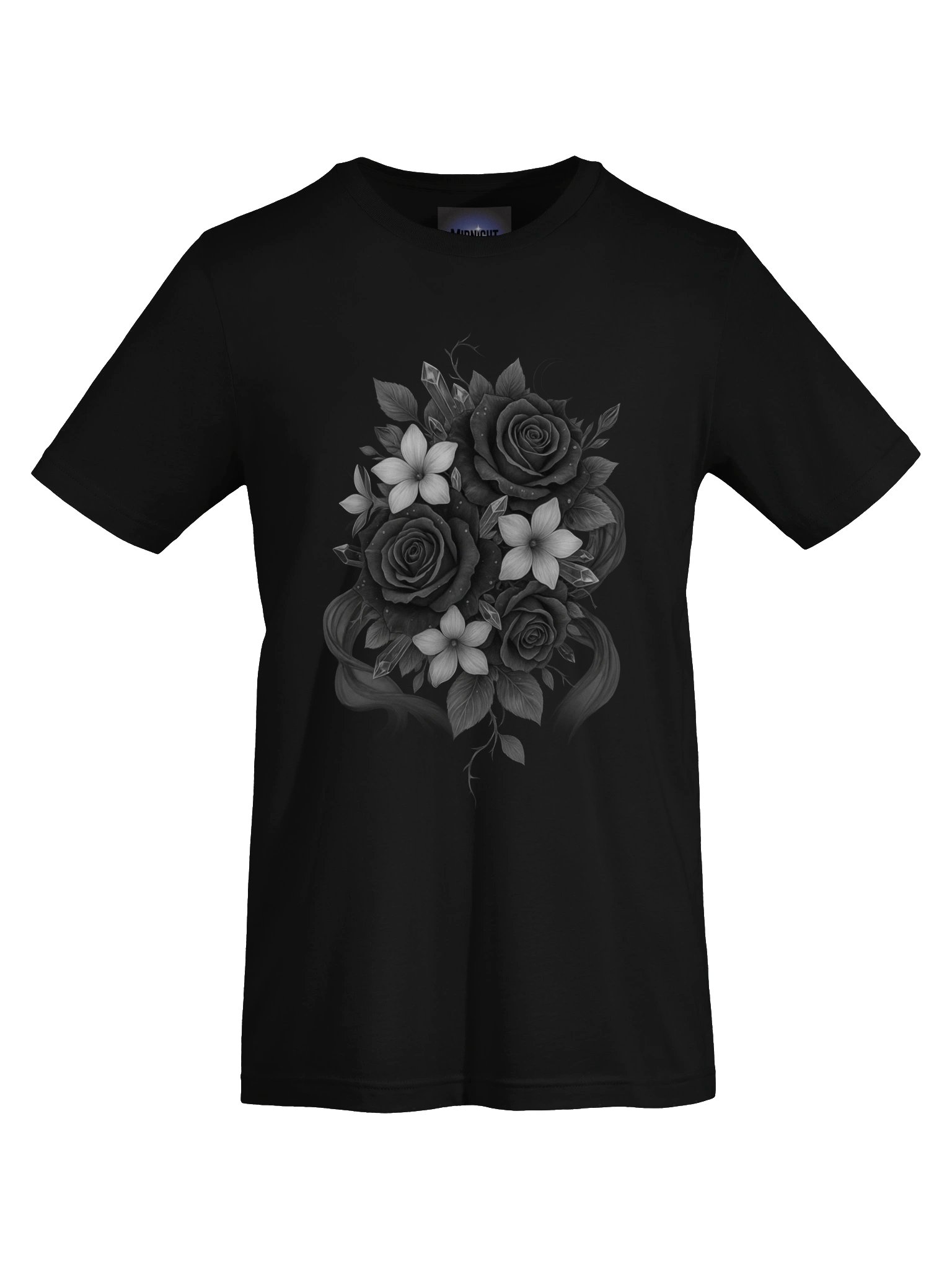 Midnight Veil Crystal Roses T-Shirt product image (47)