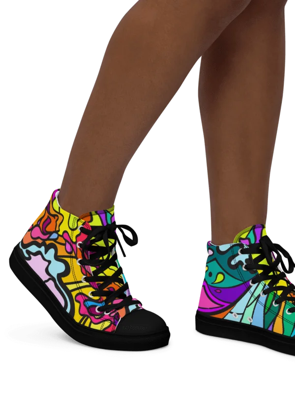 Vibrant Wave Women's High Tops - Wave at Sunset product image (10)