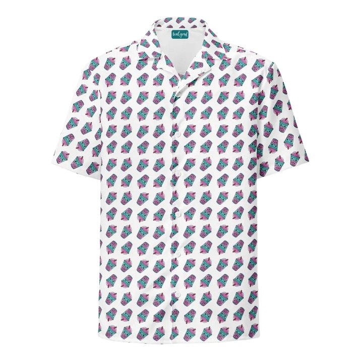 Kawaii Hawaii Bubble Tea Short Sleeve Button-Up Shirt product image (1)