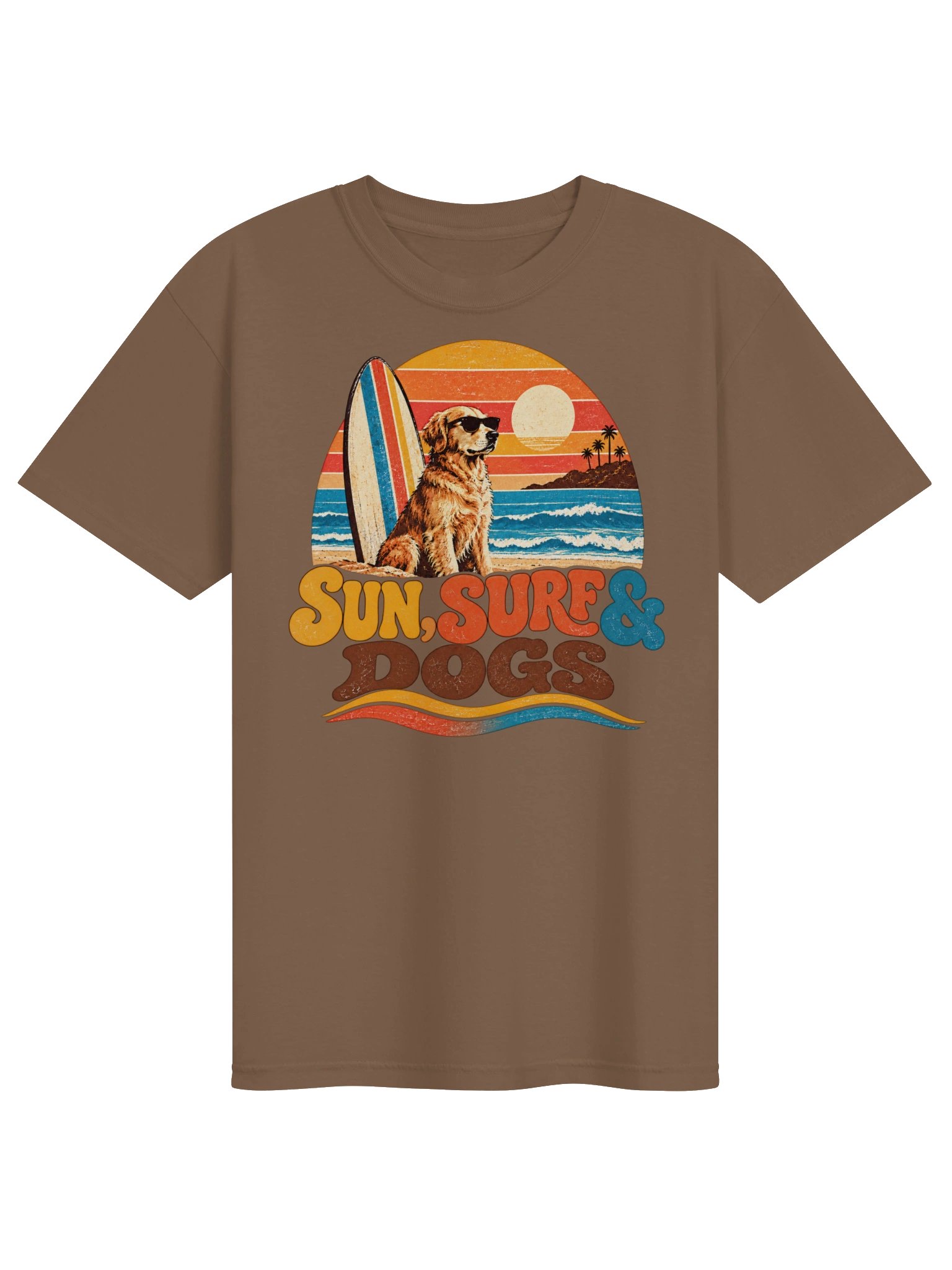 Beach Dog T-Shirt | Retro Surf Dog Graphic Tee | Dog Lover Shirt | Vintage 70s Dog Tee product image (2)
