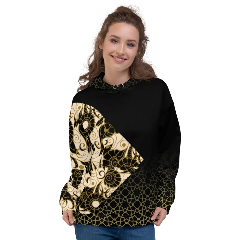 Black And Gold Patterned Hoodie product image (4)