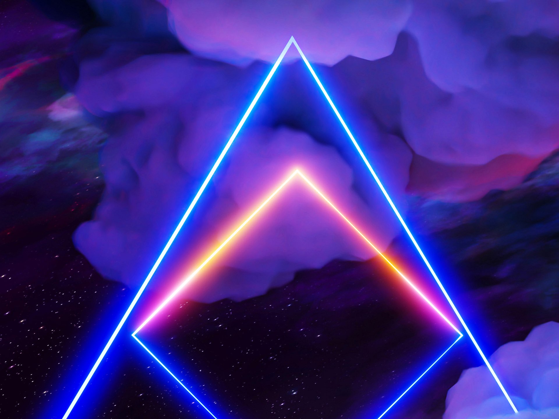 Neon palms landscape: Triangle [synthwave/vaporwave/cyberpunk] — Aesthetic retrowave poster product image (4)