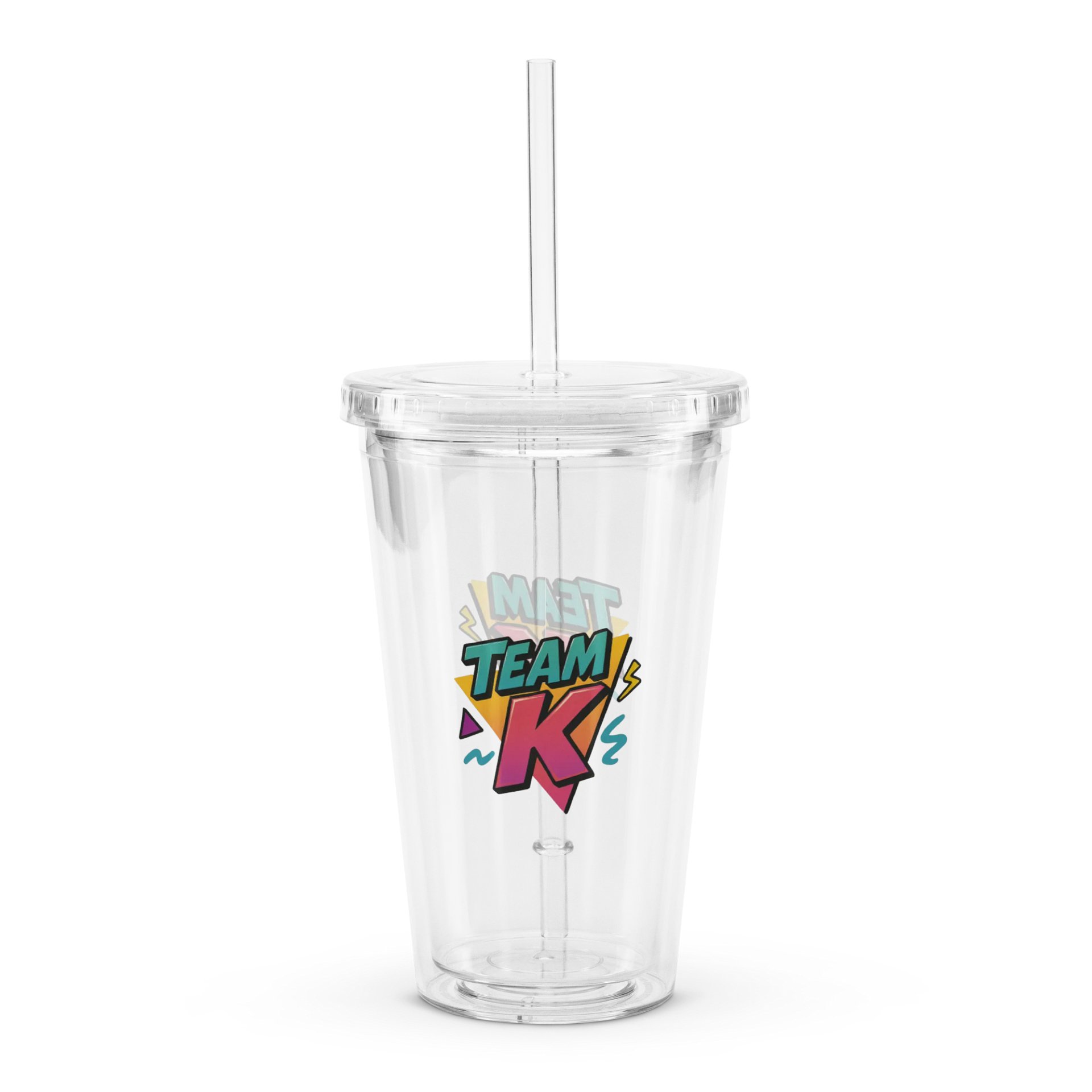 Team K 1990's Clear Plastic Tumbler product image (1)