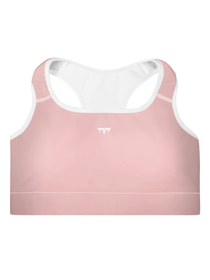Women's Activewear - Padded Sports Bra Baby Pink/White - Printed White Logo product image (1)