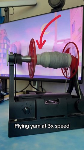 Plying yarn at 3x speed is pretty cool #yarn #yarnspinning #handmade #spinning