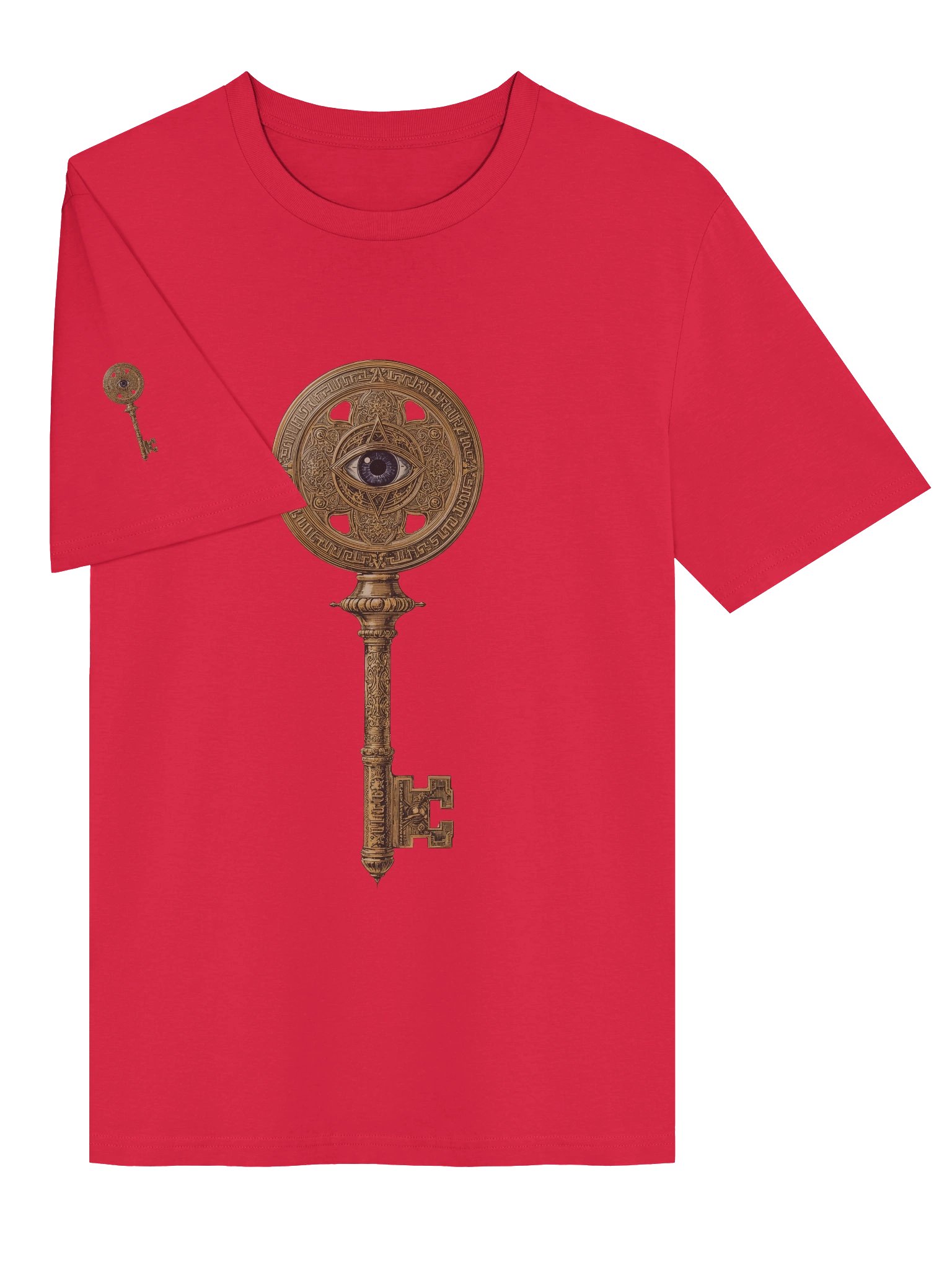 The Gatekeeper’s Key – Red Active Sigil Edition (Front + Right Sleeve Print) product image (3)