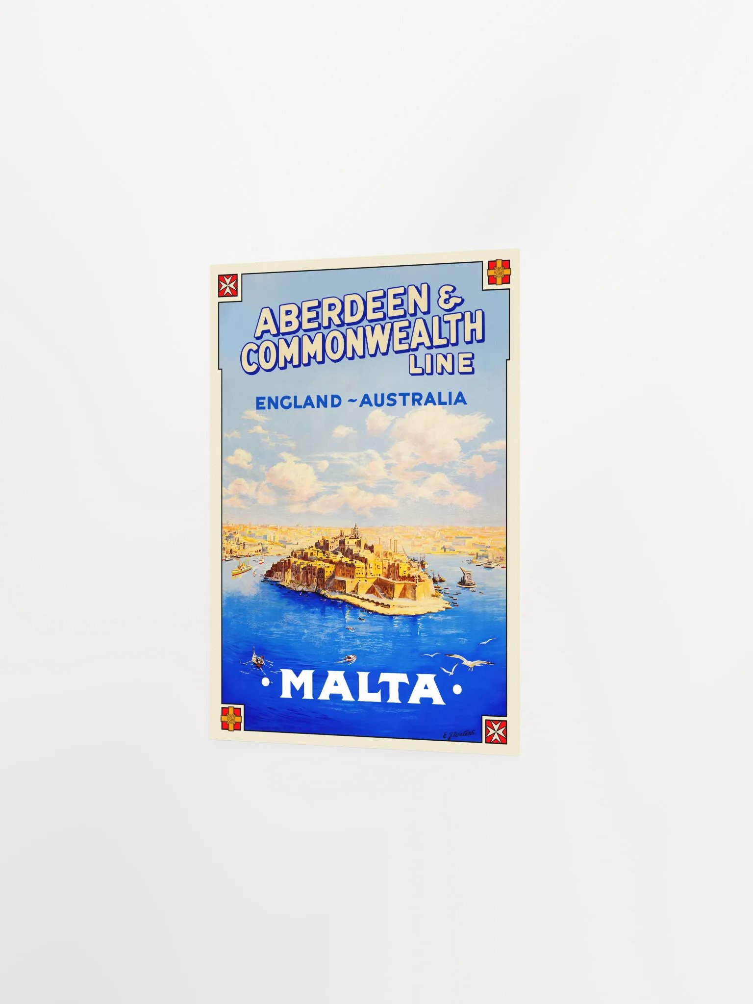 Malta, Valletta, 1930s — Retro vintage travel poster, retro travel poster, art deco poster product image (7)