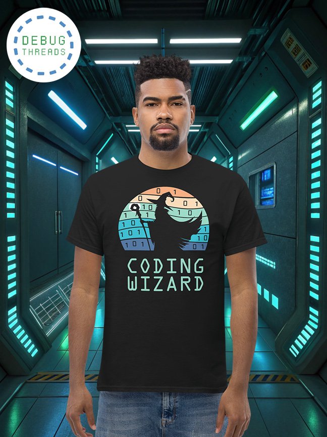 Epic Vintage Sunset "Coding Wizard" Silhouette T-Shirt product image (1)