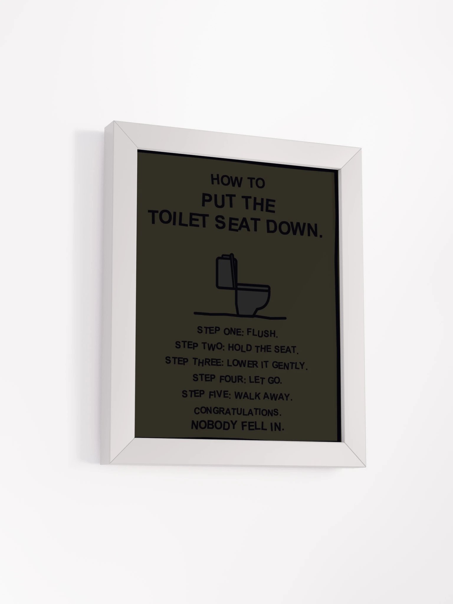 How to Put the Toilet Seat Down (Framed Bathroom Sign) product image (23)