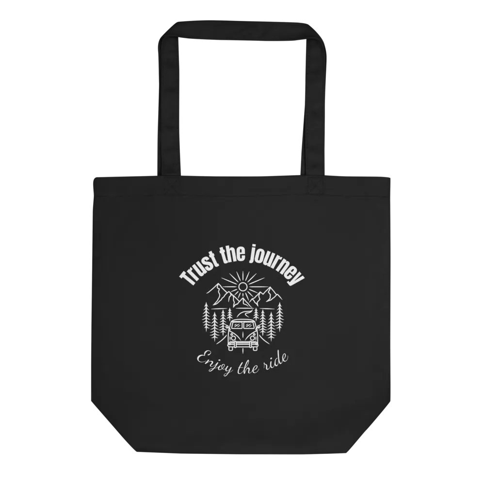 Trust the Journey — Organic Cotton Black Tote Bag for Everyday Use product image (1)
