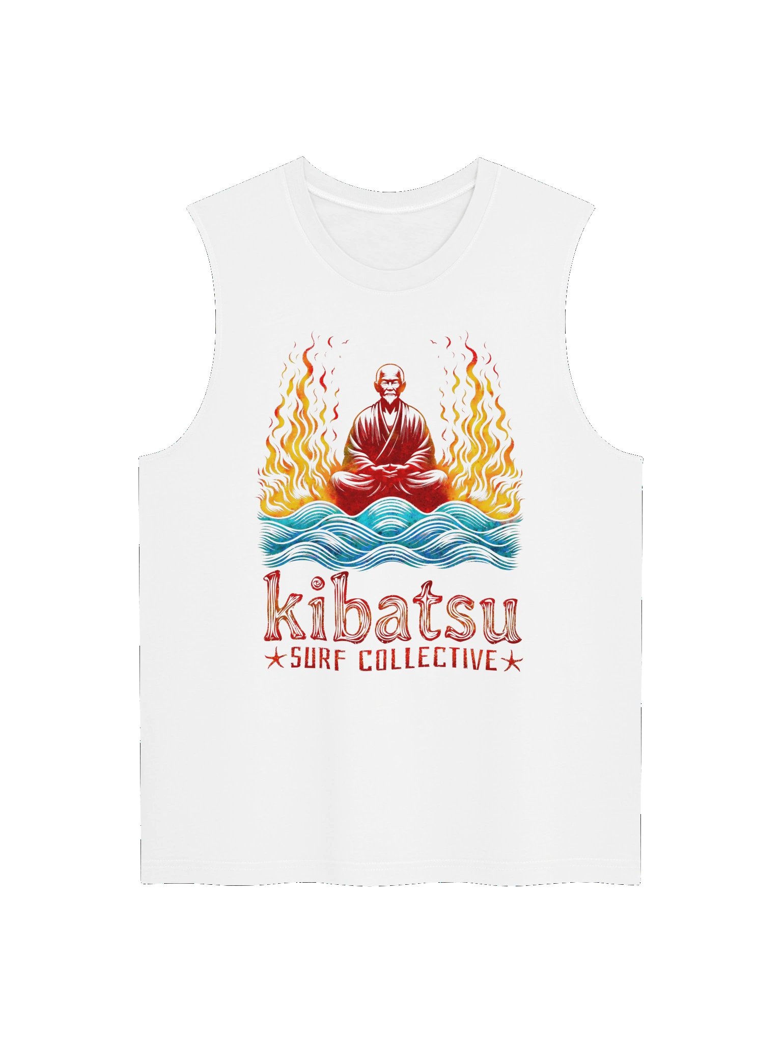Kibatsu Surf Collecive Fire Monk Ocean Zen Muscle Vest Tank Top product image (1)