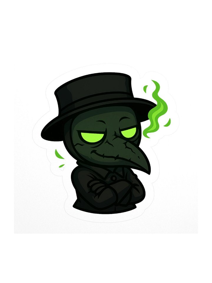 Mystical Plague Doctor Kiss Cut Stickers product image (1)