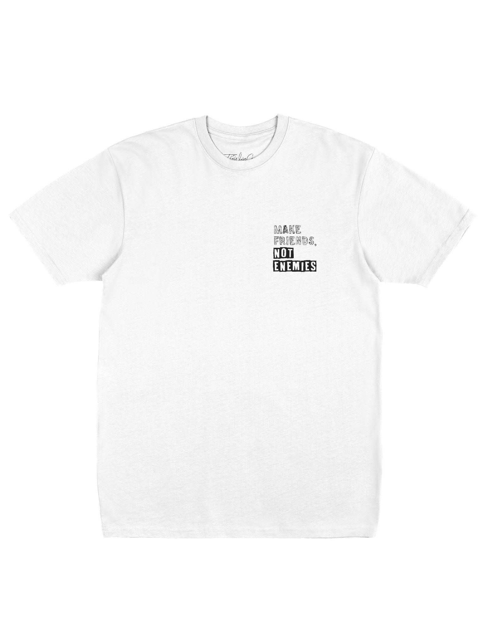 Make Friends Not Enemies White Tee product image (4)