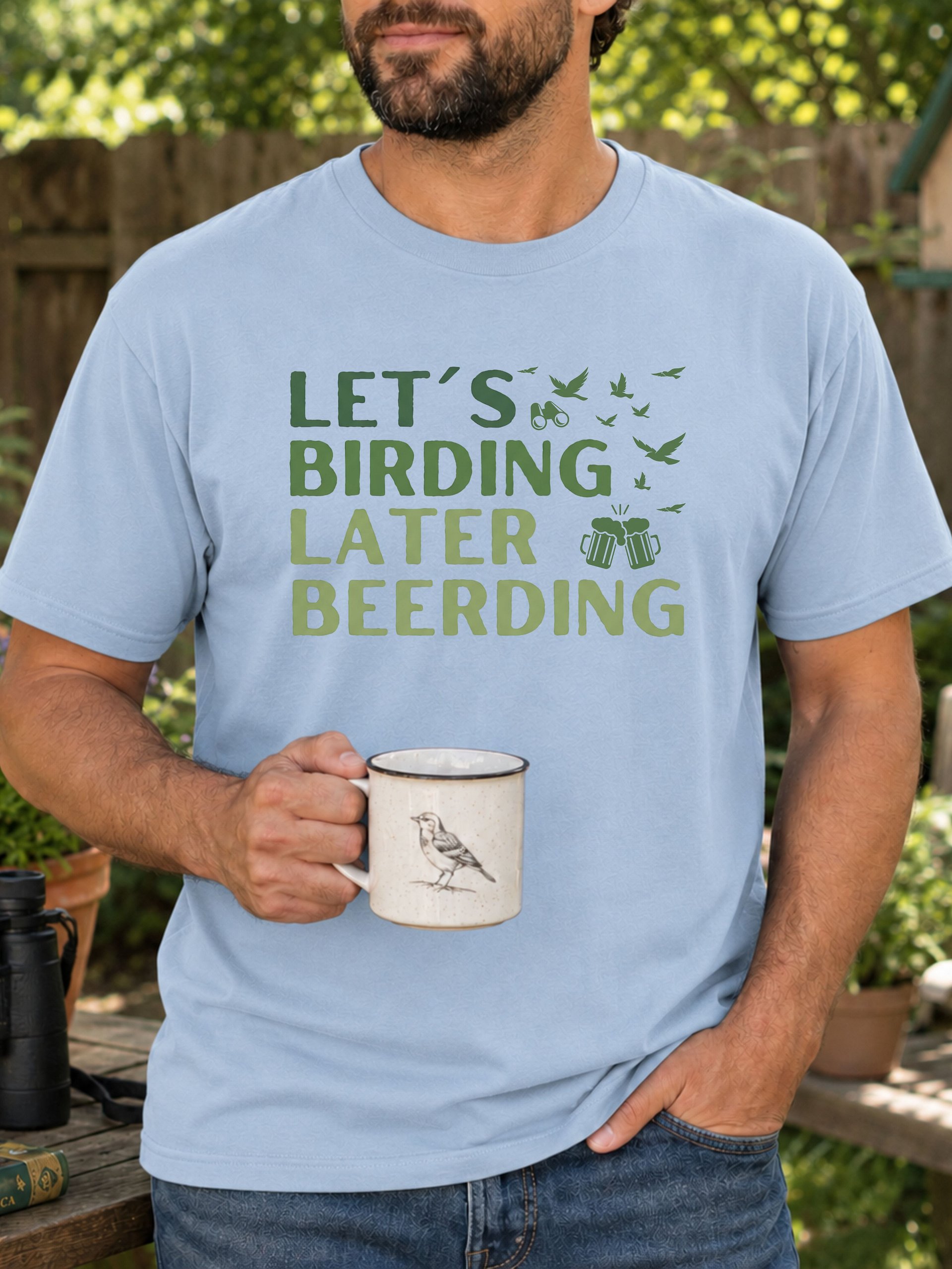 Let’s Birding Later Beerding Tee - Funny Outdoor Hobby Graphic Tee product image (9)
