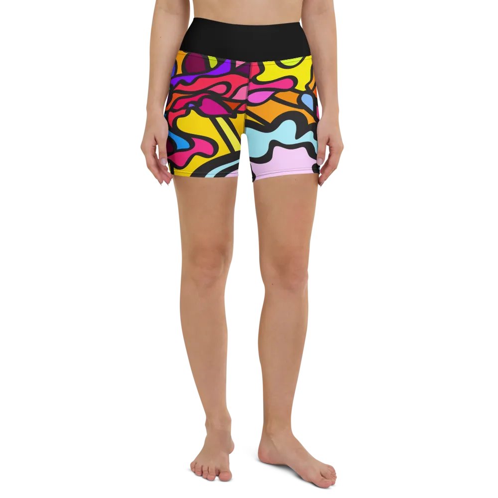 Vibrant Energy Yoga Shorts - Wave at Sunset product image (2)