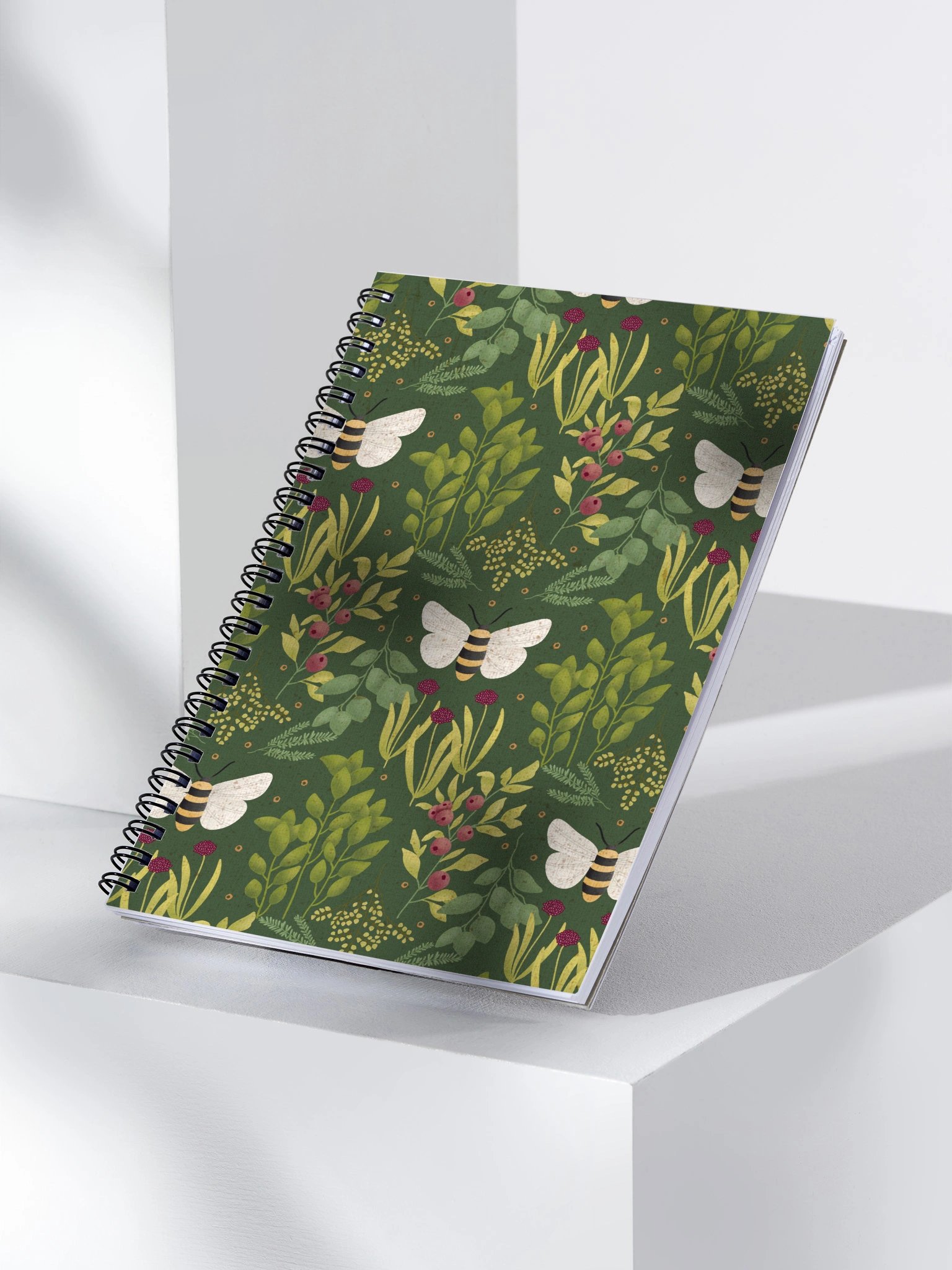 Bees and Foliage Spiral Notebook product image (3)