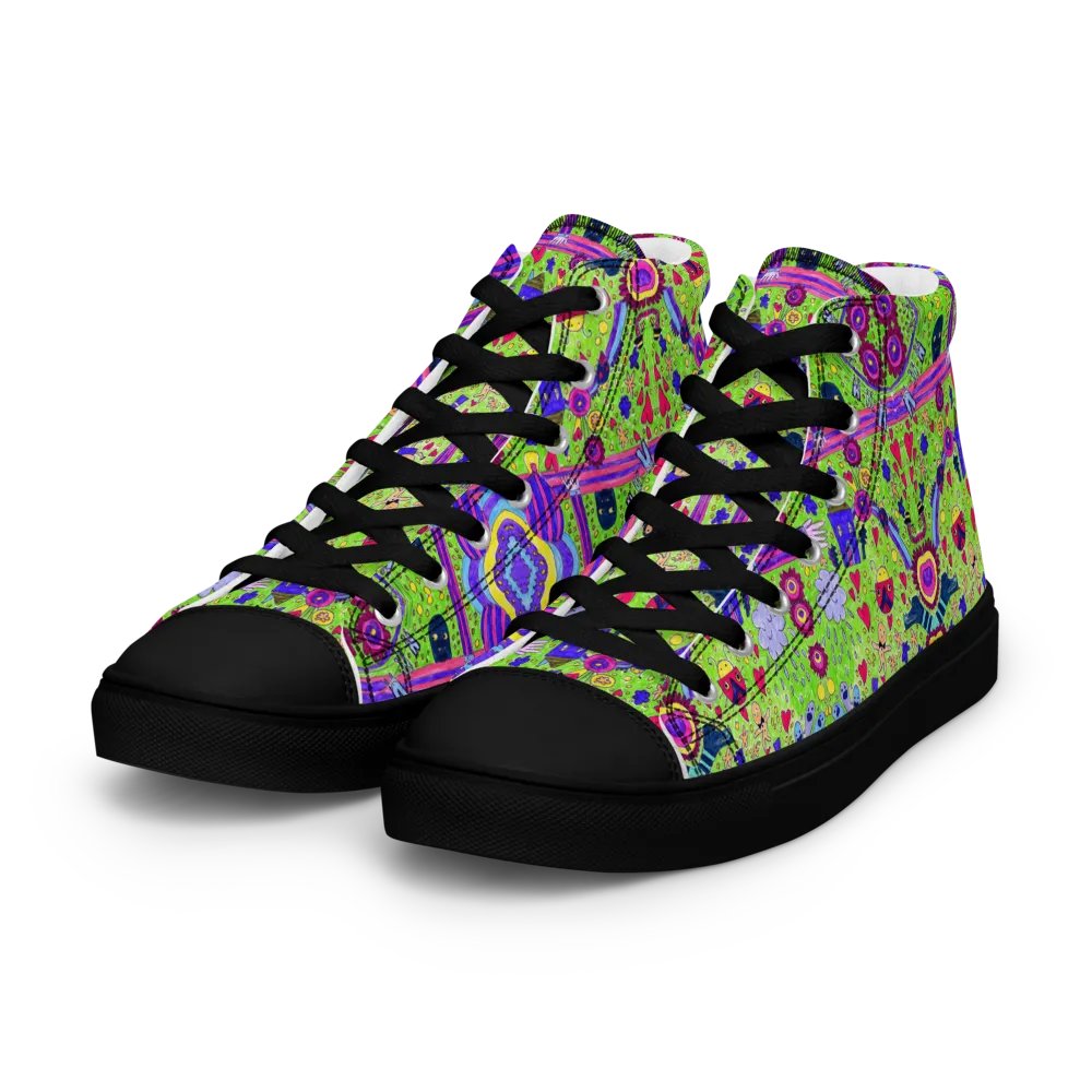 Abstract Doodle Life Ladies High Top Canvas Shoes product image (11)