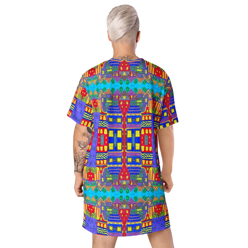 Abstract Playful Houses #2 Ladies T Shirt Dress product image (11)