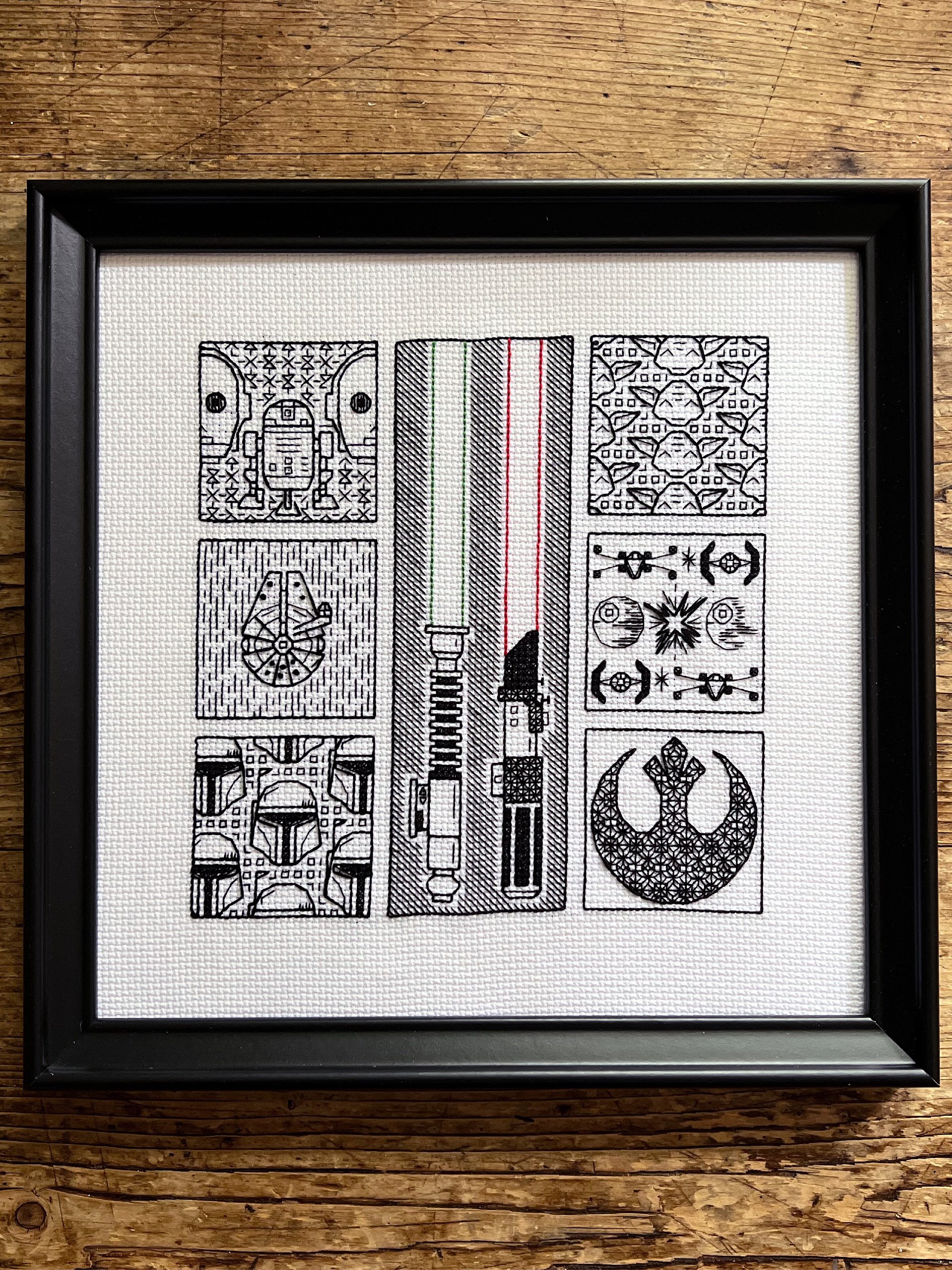 Stellar Altercations • Blackwork Cross Stitch Pattern • PDF Digital Download product image (2)