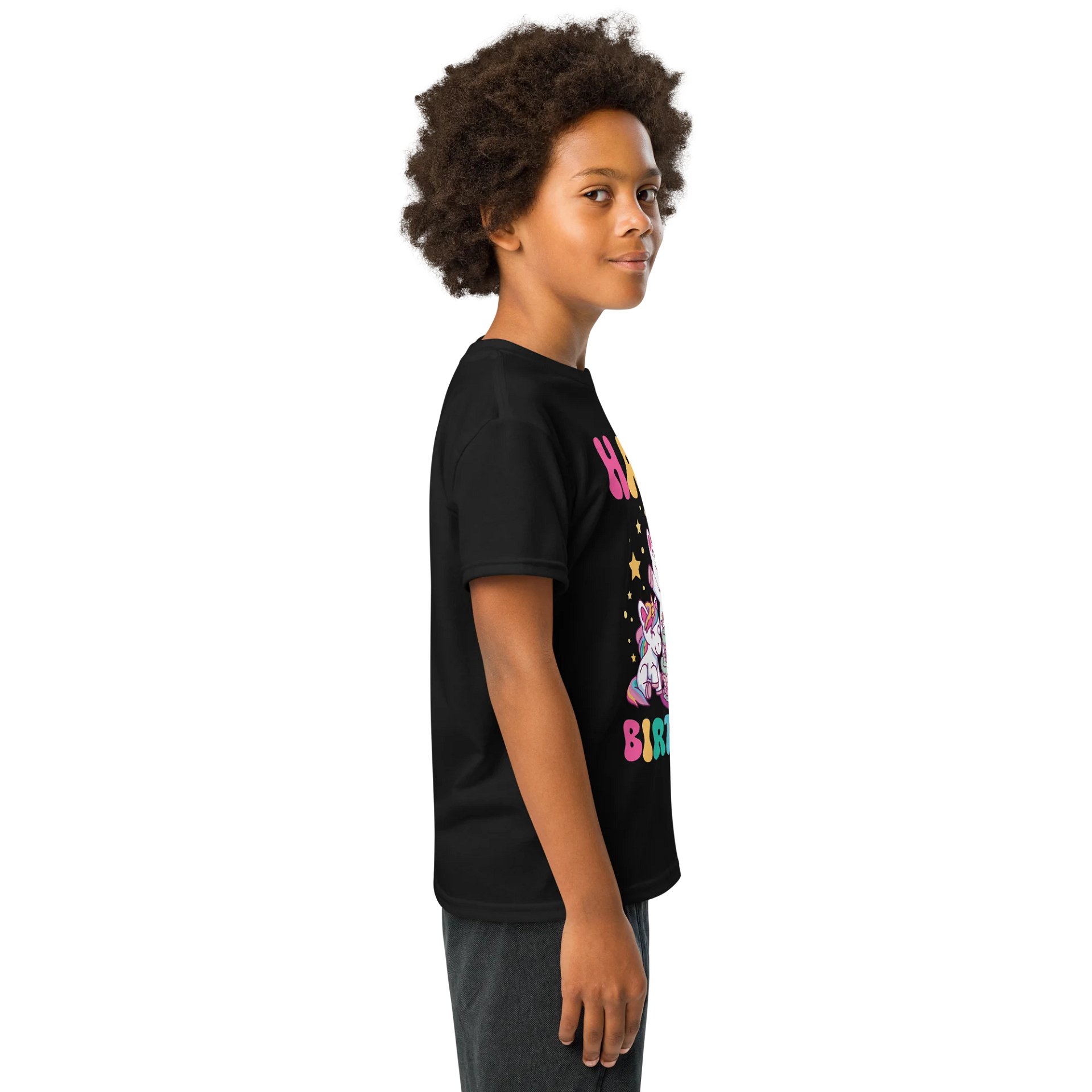 Happy Birthday (Unicorns With Birthday Cake) T-Shirt For Kids product image (3)