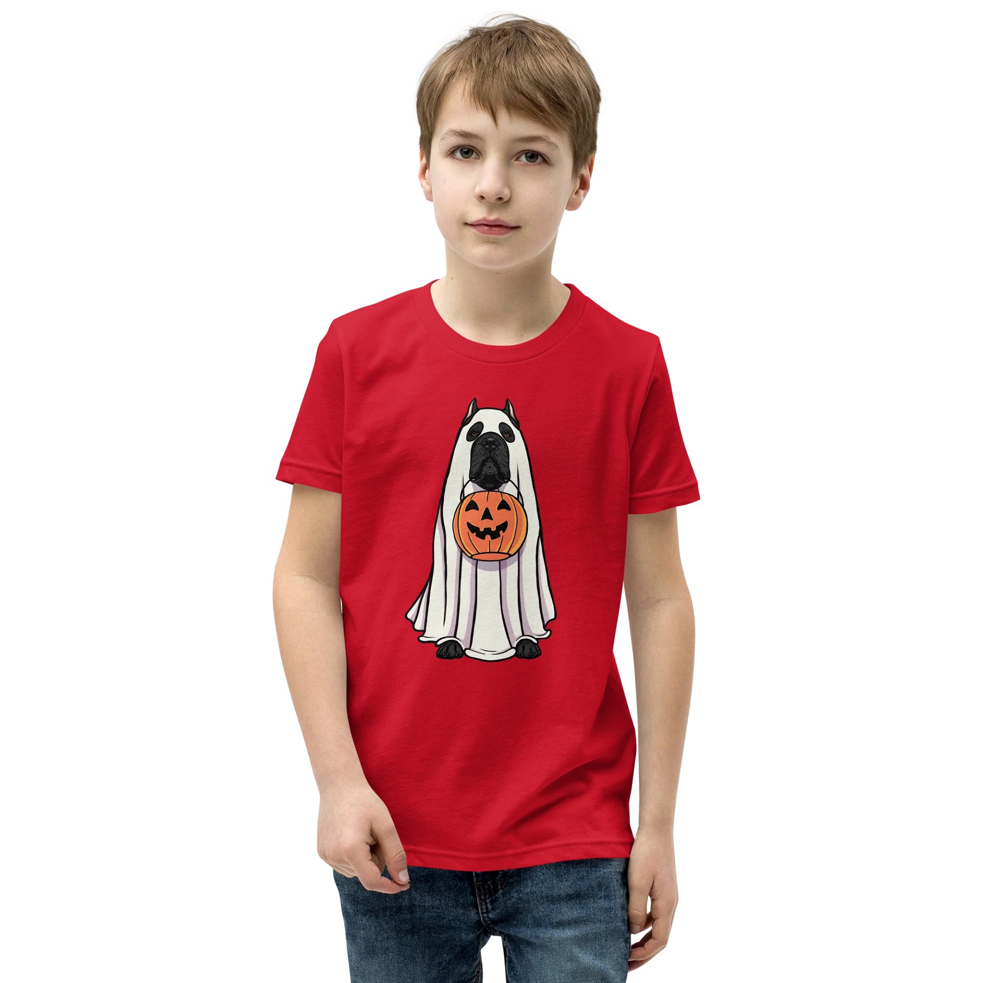 Halloween Cane Corso(Black, Cropped Ears) Youth T-Shirt product image (1)