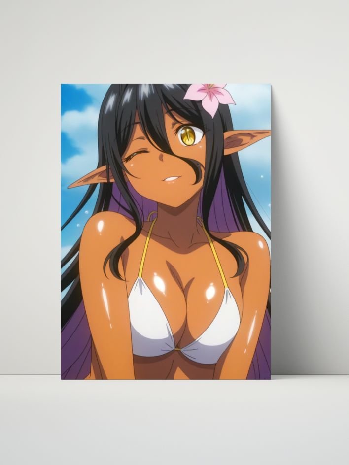 Metal Print - Nyra the Dark Elf Beach Wink - 8x10 product image (1)