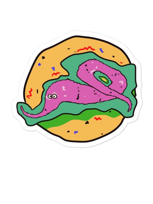 Vaporworm die cut magnets product image (2)