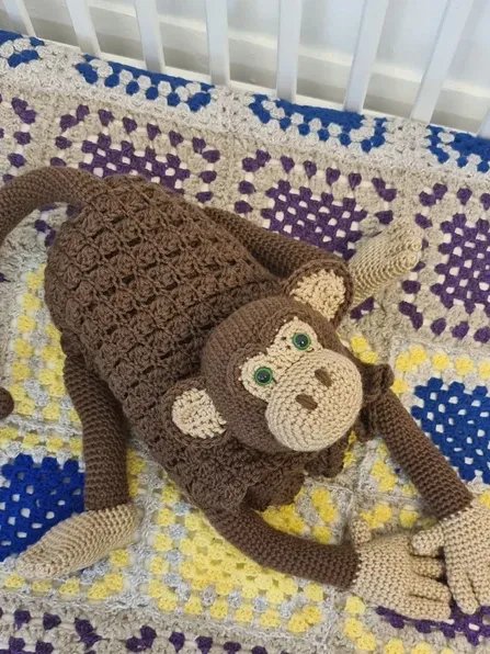 Crochet Monkey Baby Blanket Folding Toy Pattern PDF - Crafting Happiness product image (5)