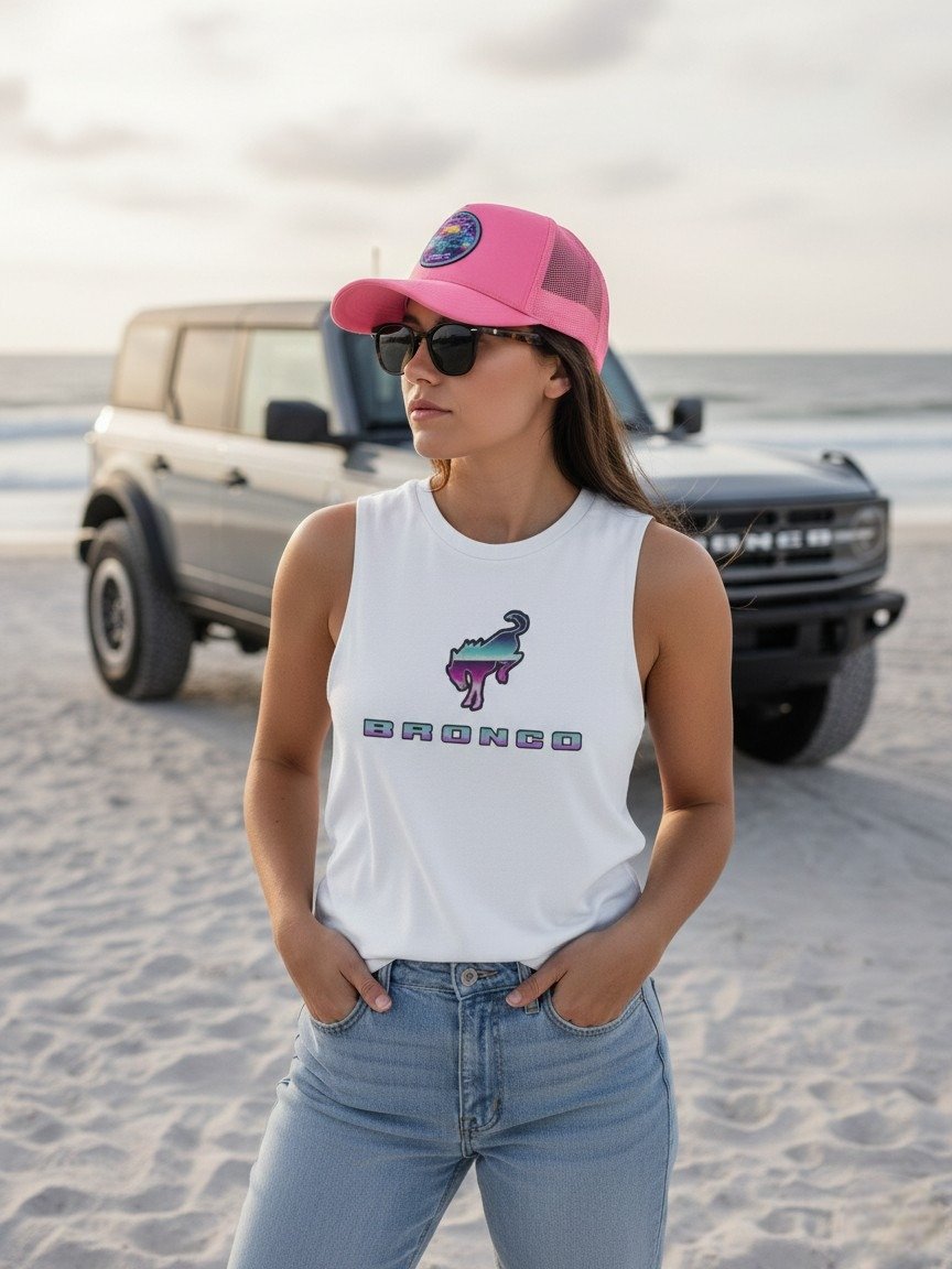 2026 Bronco Beach Bash OBX / Destination Bigfoot Bronco Collab | Bella + Canvas Flowy Muscle Tank Top (Multi Color Options) product image (1)