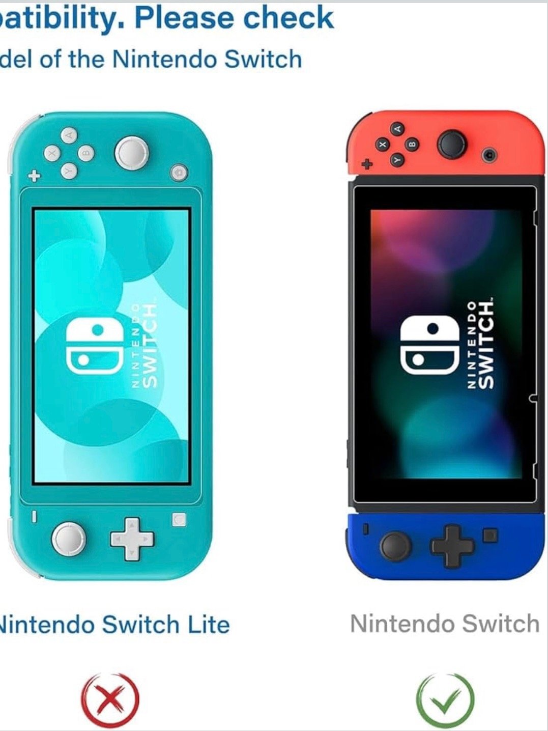 NEW'C 2 Pack Designed for Nintendo Switch Screen Protector Tempered Glass, Case Friendly Anti Scratch Bubble Free Ultra Resistant product image (2)