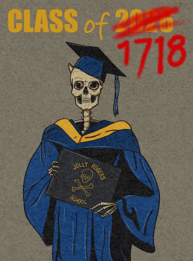Congrats to the graduates of #class0f2026 Go out and explore, be a rebel, and find yourself. #graduation2026 #blackbeard #queenannesrevenge #pirates 