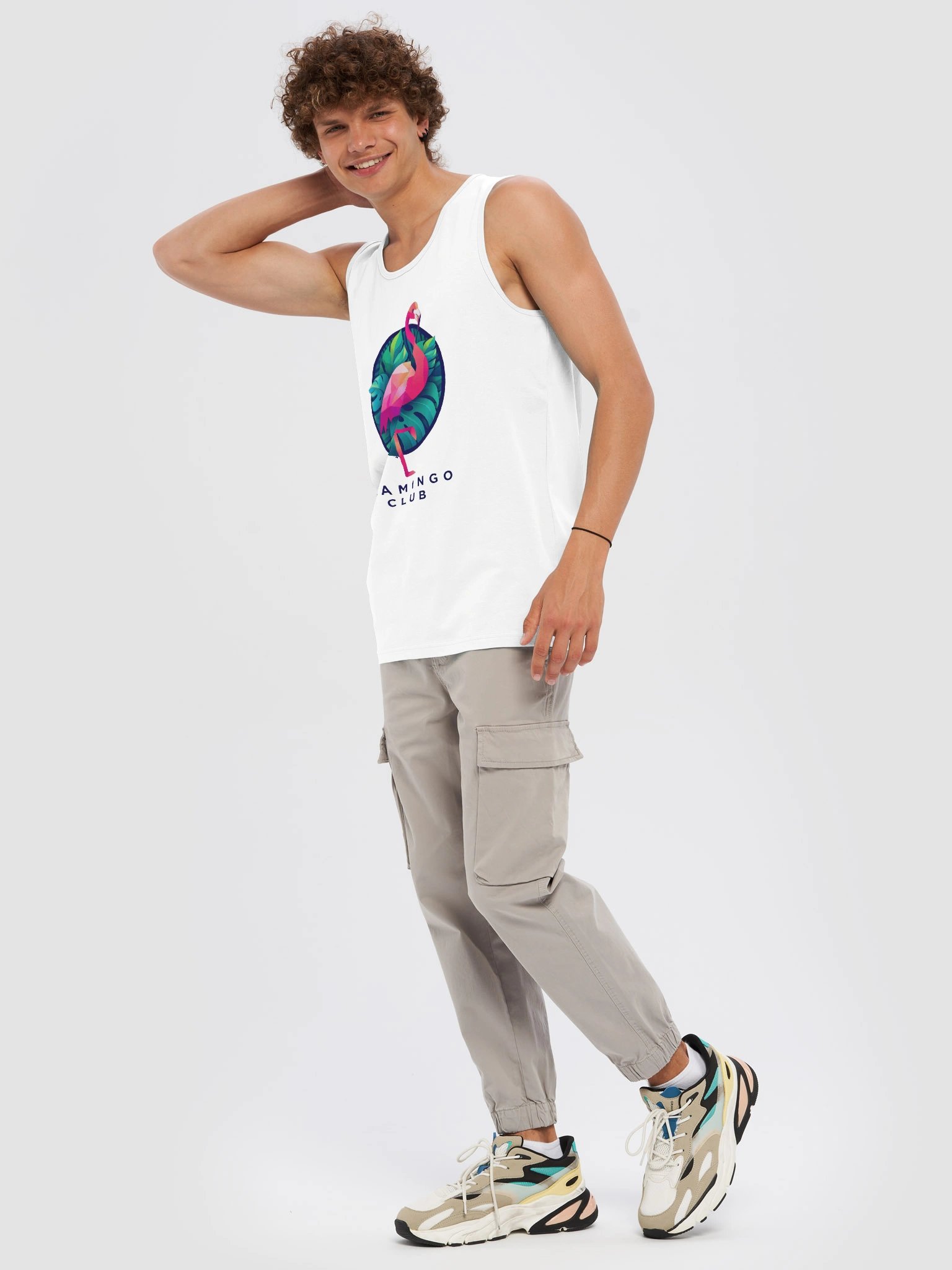 Geometric Flamingo Club Tank Top product image (5)