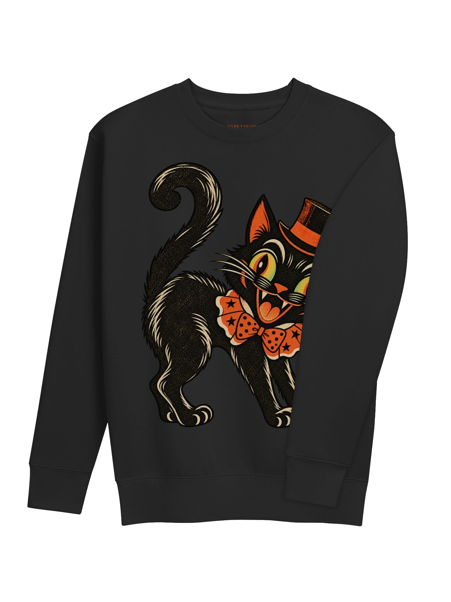 Retro Style Halloween Black Cat Sweatshirt product image (3)
