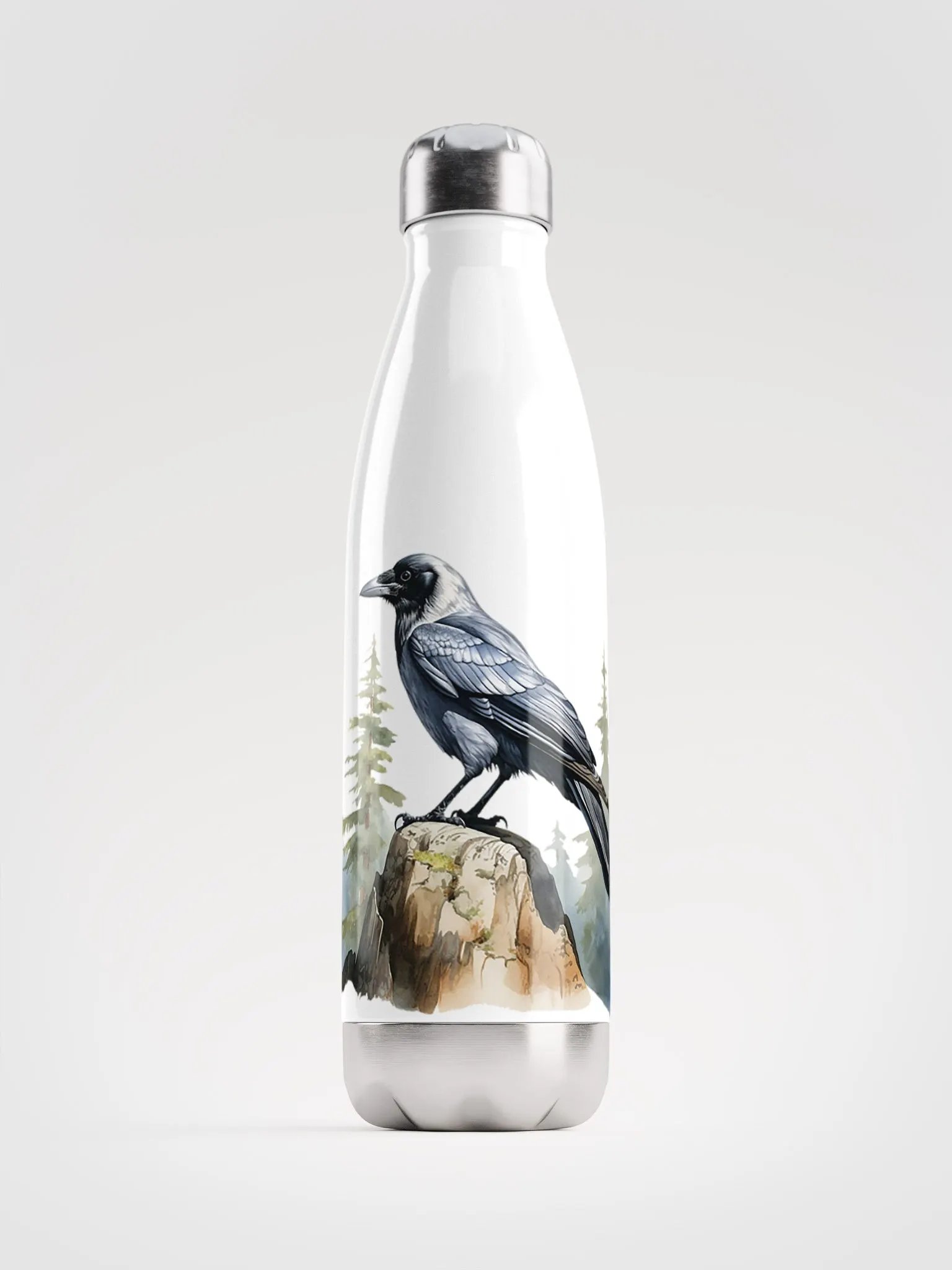 Ultimate Nordic Forest Crow Water Bottle product image (1)