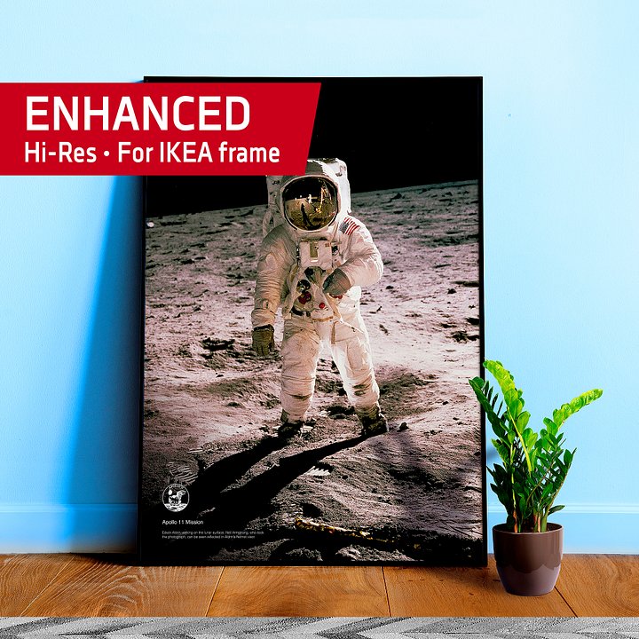 NASA Apollo 11: Edwin Aldrin walking on the lunar surface, 1969 — space poster, space art, photo poster, NASA print, space wall decor product image (1)