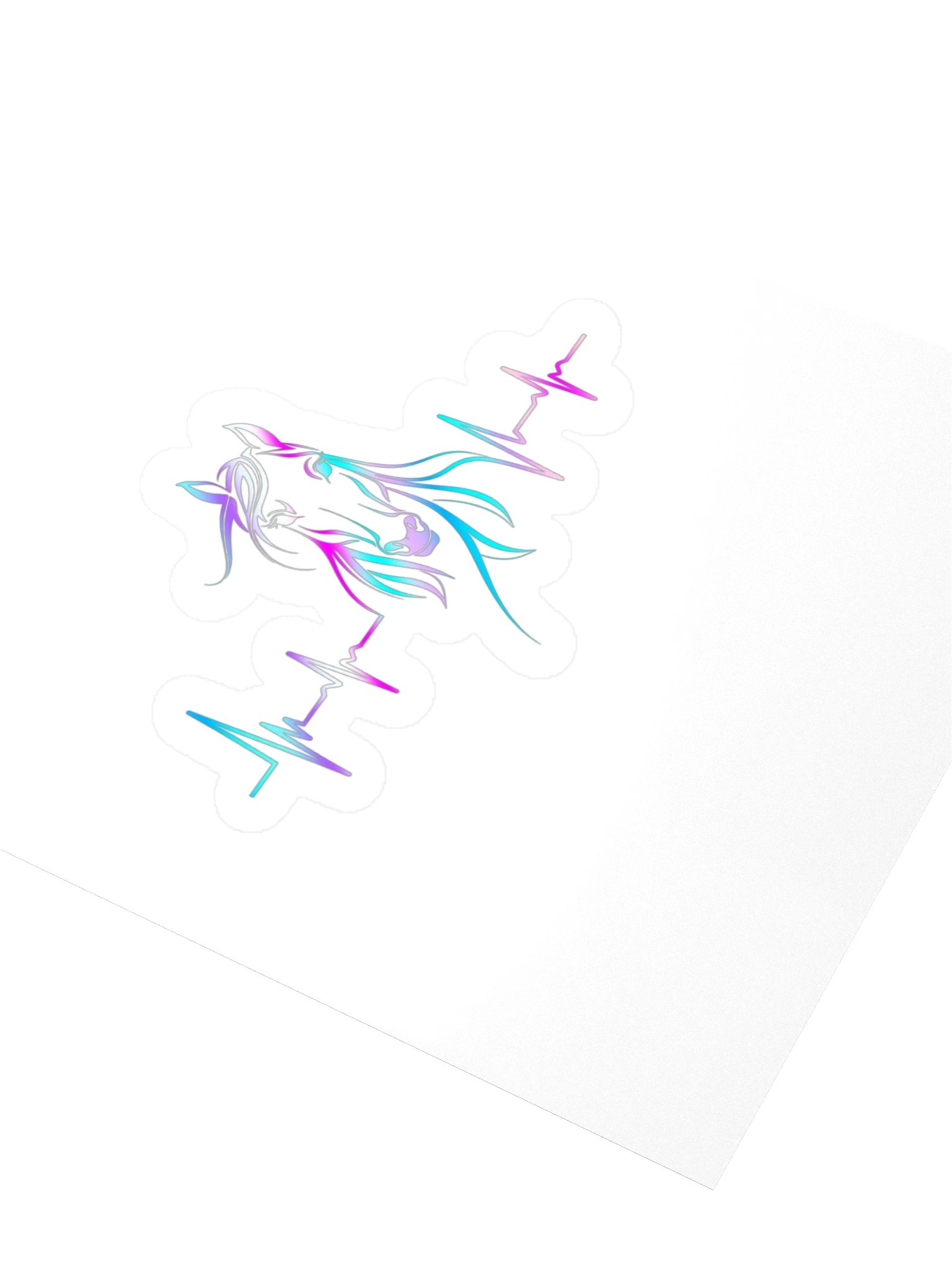 Horse Heartbeat Colorful Kiss Cut Stickers | Equestrian Horse Lover Decals product image (3)