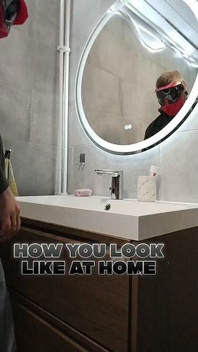The difference when you are washing hands at home vs. not home! #paintballmask