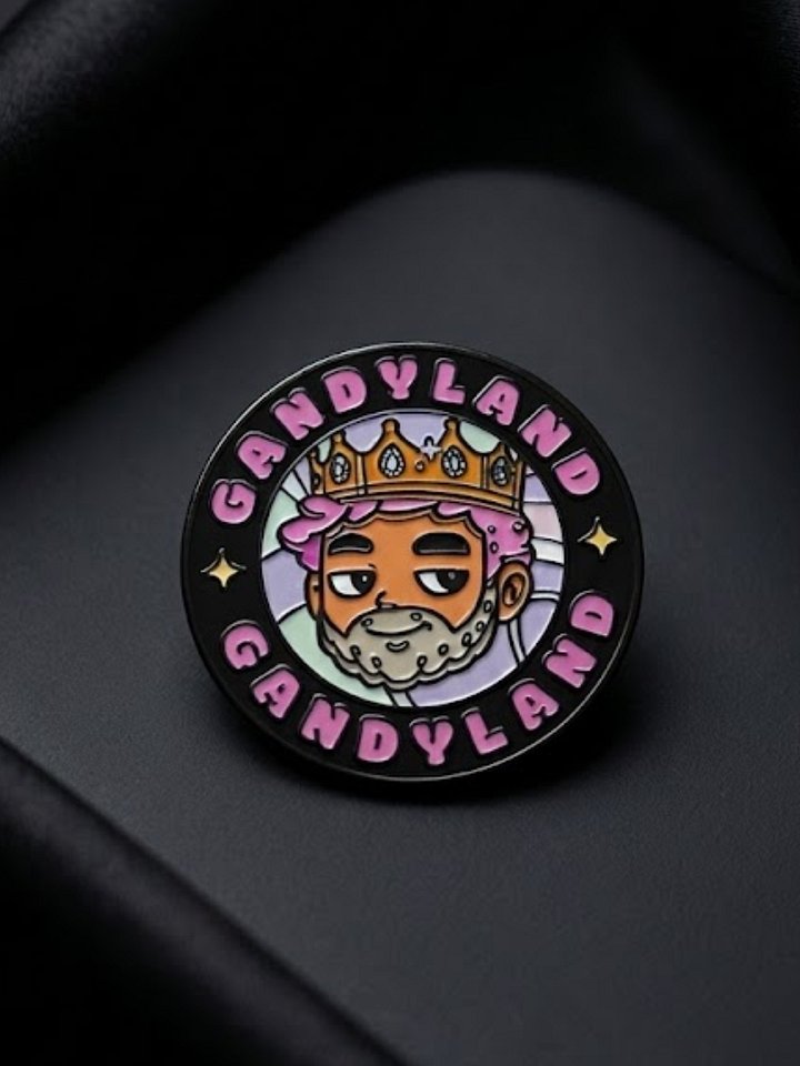 Limited Edition Gandyland Black Metallic Enamel Pin product image (1)