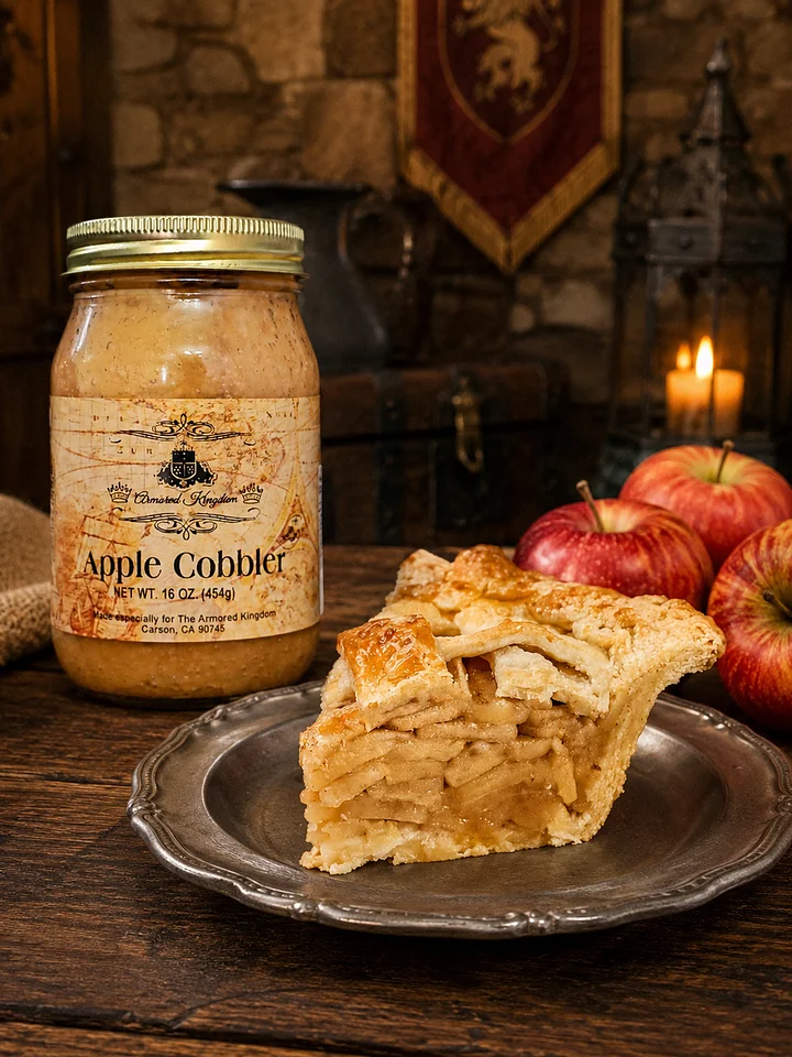 The Armored Kingdom Premium Apple Cobbler Pie in a Jar-16oz-Real Delicious Apples-Yummy-Ready product image (1)