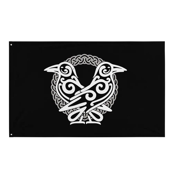 Odin's Ravens Flag in Black product image (1)