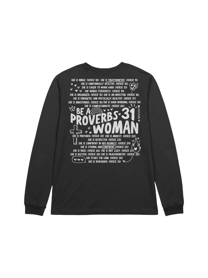 Proverbs 31 long sleeve shirt-white writing product image (2)