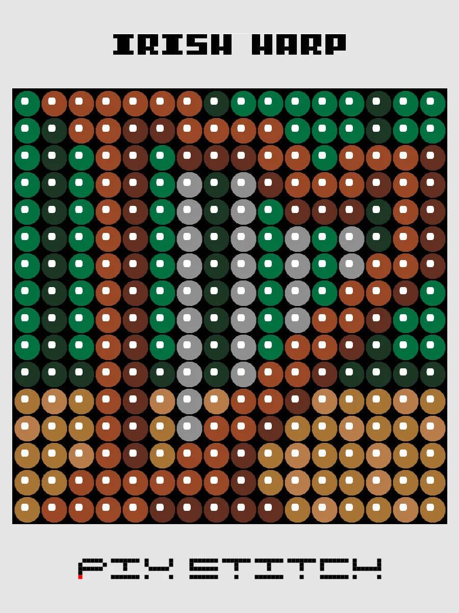 Irish Harp Pixel Art product image (1)
