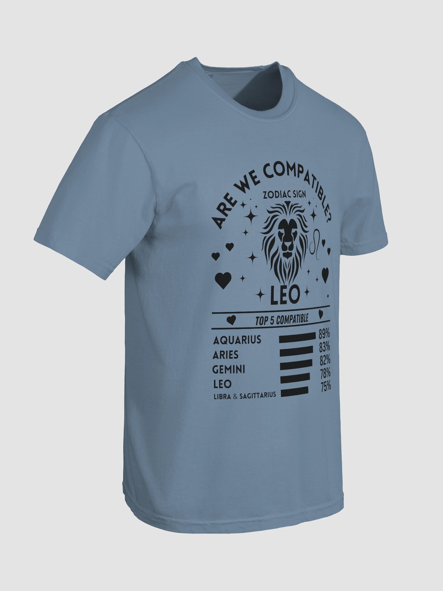 Leo Zodiac Sign Romantic Compatibility T-Shirt - Light Comfort Colors 1717 product image (4)